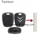 Citroen 2 button remote shell (HU83,VA2) without blade