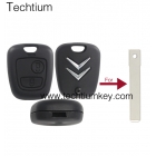 Citroen 2 button remote shell (307/VA2 blade) without blade