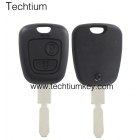 Peugeot 2 button blank key shell with 406 blade without logo