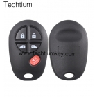 Toyota 3+2 button remote key shell