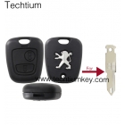 Peugeot 2 button remote key shell for 206(NO Blade)