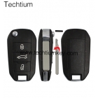 Citroen 3 button flip remote key shell with 307(VA2) blade