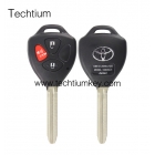 Toyota corolla 3 button remote key shell with (Hold word on the panic button)