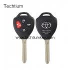 Toyota Corolla,alphard 3+1 button Remote key blank with red panic with logo（Hold on the panic button)