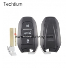 Citroen 3 button smart key shell with 407 blade（NO LOGO）