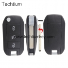 Citroen 3 button flip key shell with 307 blade（Light button)