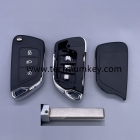 New upgrade Flip key shell for Peugeot without battery place, with 407/HU83 groove blade，with Light button,No logo