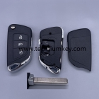 New upgrade Flip key shell for Peugeot with battery place, with 307/VA2 blade with Light button,No logo