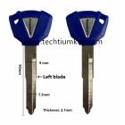 Motorcycle key shell for Kawasaki Blue colour