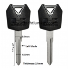 Motorcycle key shell for Kawasaki Black colour