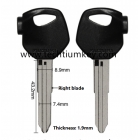 Motorcycle key shell for Suzuki black colour