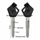 Motorcycle key shell for Suzuki black colour