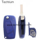 2 button Fiat modified folding flip remote key shell (Blue)