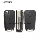 Opel 3 button flip remote key shell with Left blade