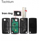 ASK 433Mhz 7961 and ID46 Chip(0536 ASK for cars 2006-2011) Citroen 3 button flip remote key with 407 blade (trunk middle button)