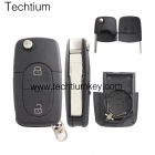 VW 2 button flip remote key shell 1616 battery