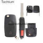 VW 2+1 panic button flip remote key shell 2023 battery