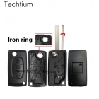 Citroen 307 blade 3 button flip remote key shell with light button ( HU83 Blade - Light -with battery place )