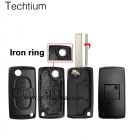 4 button Citroen remote key shell with Groove on Blade