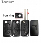 4 button Citroen remote key shell with Battery place NO groove on blade