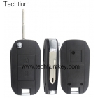 Citroen 2 button flip remote key shell 206(NE73) blade