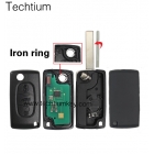 0536 ASK 7961 and ID46 Chip for Peugeot 3 button flip remote key with 407 blade (with truck button) (0536 ASK for cars 2006-2011)