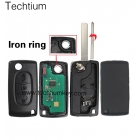 0536 ASK 7961 and ID46 Chip for Peugeot 3 button flip remote key with 307 blade (with Light button) (0536 ASK for cars 2006-2011)