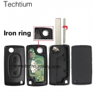 0523 ASK 7941 and ID46 Chip for Peugeot 2 button flip remote key with 407 blade (0523 ASK for cars 2006-2011)