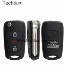 Hyundai 3 button flip key shell with speaker button Right blade