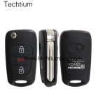 Kia 3 button flip key shell with speaker button Left blade