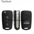 Kia 3 button flip key shell with speaker button and hold words Left blade