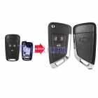 3 button modified flip remote key shell for Buick Excelle,Chevrolet Cavalier,Sail