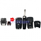 with battery holder Left blade 3 button modified flip remote key shell for Chevrolet