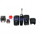 no battery holder Right blade 3 button modified flip remote key shell for Chevrolet