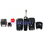with battery holder Left blade 3 button modified flip remote key shell for Chevrolet