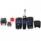 no battery holder Left blade 3 button modified flip remote key shell for Chevrolet