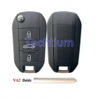 433Mhz  4A chip VA2/307 blade Trunk button 3 button modified flip  remote key for Citroen,Peugeot