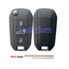 433Mhz  4A chip HU83/407 blade 3 button modified flip  remote key for Citroen,Peugeot