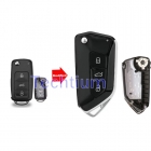 3 button modified flip remote key shell for VW