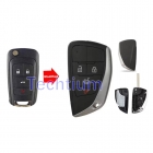 4 button modified flip  remote key shell  for Buick,Chevrolet