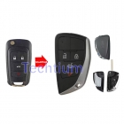 4 button modified flip  remote key shell  for Buick,Chevrolet