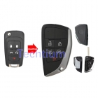5 button modified flip  remote key shell  for Buick,Chevrolet