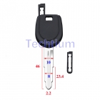 Transponder key shell for Mitsubishi Lancer with Left blade without screw