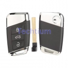 315Mhz  MQB48 chip 3G0959752 KYDZ PCB  3 button modified flip  remote key for VW  passat b8 with HU162T blade